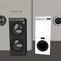 Freetime Black and White Washing Machine and Dryer in Modern Interior