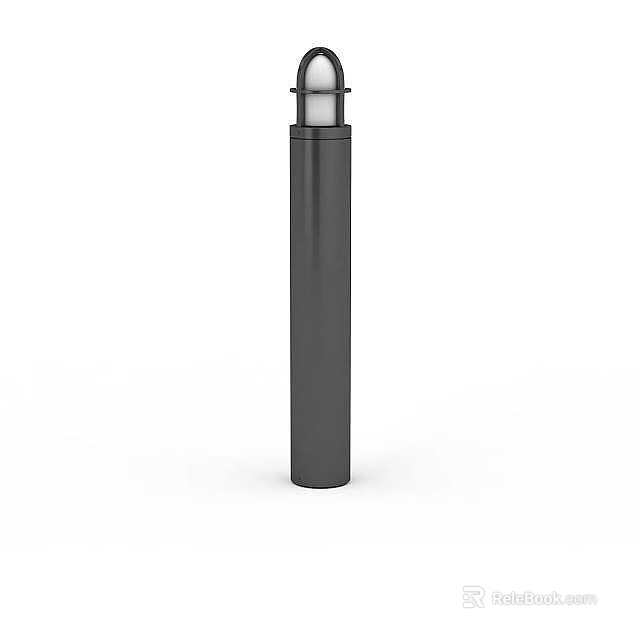 Modern Black Outdoor Post Light With Sleek Design For Garden Pathway 3d model 