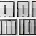 Various Styles Of Black Frame Transparent Glass Interior Doors With Handles