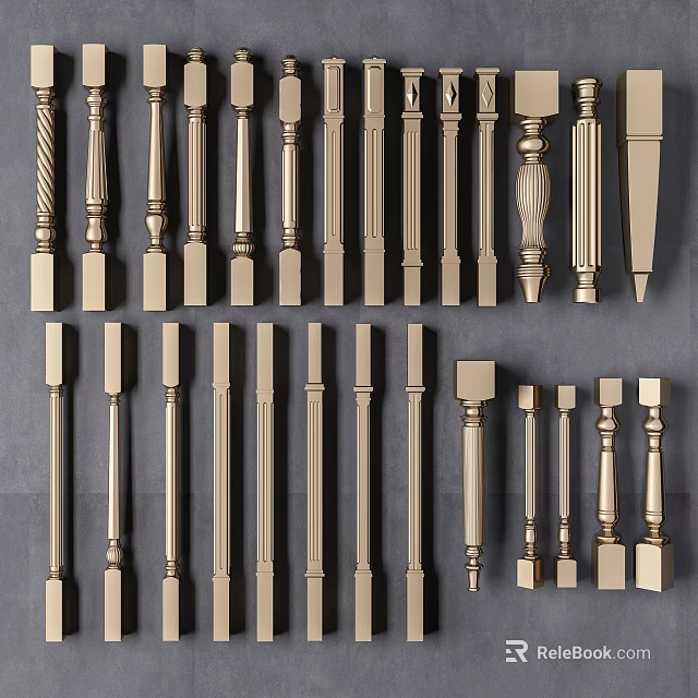Stylish Metal Railings Showcasing Various Decorative Patterns And Sleek Architectural Designs 3d model 