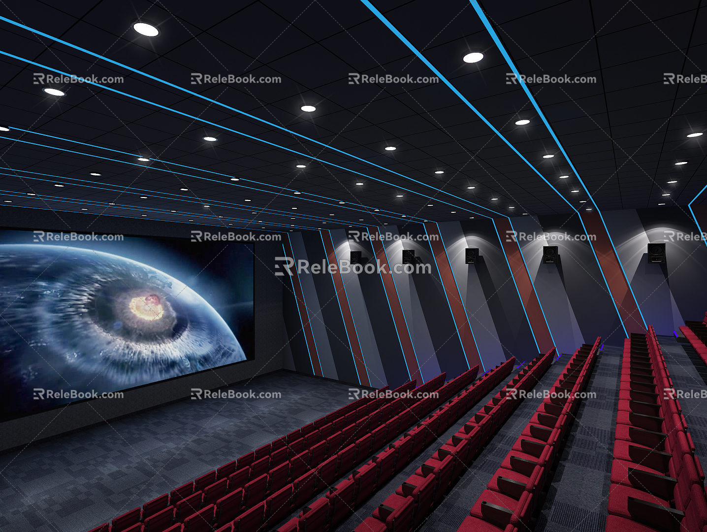 Modern Cinema Hall 3d model