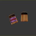 Modern Wooden Dining Chairs With Striped Design And Purple Patterned Cushion