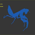 Detailed Green Mantis in Lifelike 3D Render With Dynamic Posture