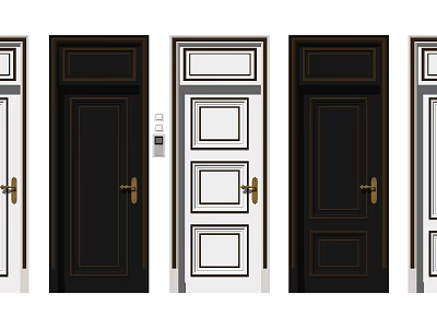 Light Luxury Flat Door 3d model Light Luxury Flat Door 3d model
