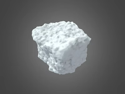 White Tofu Block with Rough Surface Texture Isolated on Gray Background 3d model