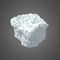 White Tofu Block with Rough Surface Texture Isolated on Gray Background 3d model