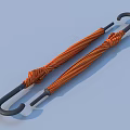 Stylish Orange Umbrellas With Black Handles For Everyday Household Essentials