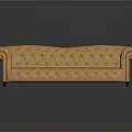 Orange Tufted Multi Seat Sofa with Scroll Arms and Classic Living Room Design