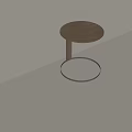Modern Round Top Wooden Side Table With Circular Metal Base Design 3d model