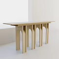 Modern Console Table With Arched Legs And Sleek Light Color Design 3d model