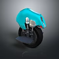 Turquoise Unicycle Modern Stylish Design With Streamlined Body And Black Pedals
