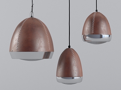 Modern chandelier headlight retro loft leather loft design 3d model