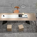 Desk table and chair combination 3d model