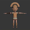 3D Roman Soldier Character Wearing Golden Armor Helmet And Red Skirt With Outstretched Arms