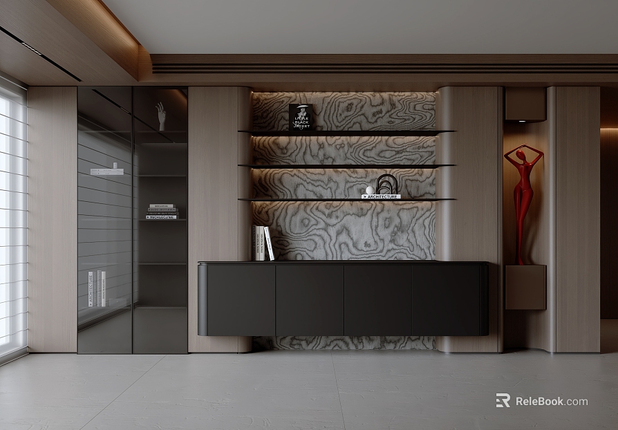 Modern Italian Bookcase texture