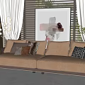 Modern double sofa 3d model