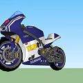 YAMAHA Racing Motorcycle With Blue And White Color TEAMO Elf Logos And Streamlined Design