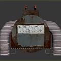 Rusty Industrial Equipment With Control Panel Metal Pipes And Mechanical Structure