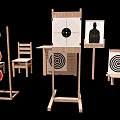 Durable Sports Equipment With Various Shooting Targets And Wooden Stands For Training