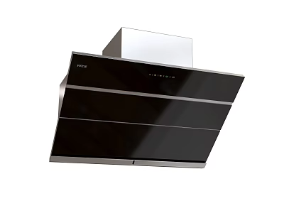 Modern Range Hood Kitchen Appliance With Sleek Black Glass And Stainless Steel Design 3d model