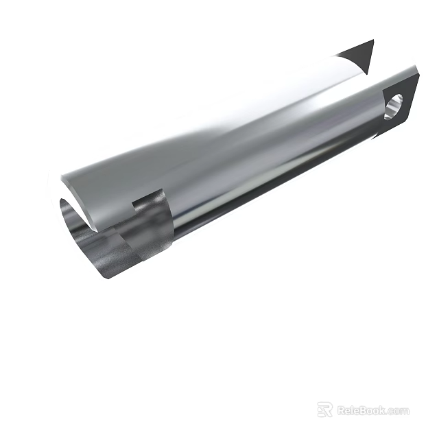 Shiny Metallic Industrial Part With Smooth Surface And Holes In Cylindrical Shape 3d model 