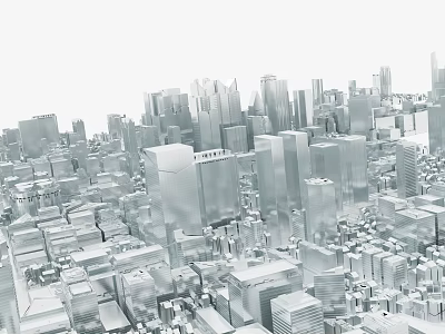 Modern Urban City Architectural Landscape With Skyscrapers Tall Buildings And Urban Design 3d model