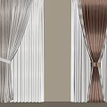 Modern Curtains In Different Colors With Tiebacks For Home Interior Decor 3d model
