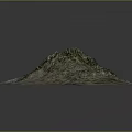 Realistic Mountain Landscape with Green Vegetation and Gray Rock Textures 3D Terrain Model