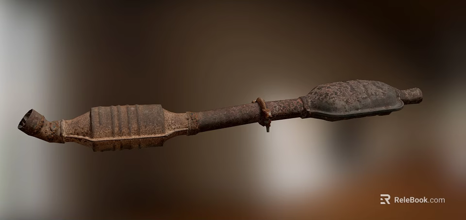 Rusty Metal Hardware Tool With Worn Handle And Sharp Blade 3d model 