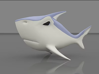 Smart Machine Shark With 3D Model White Blue Sleek Surface Reflective Finish 3d model