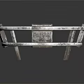 Sturdy Industrial Metal Equipment With Circular Frame Central Hole And Rectangular Plates