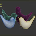 Bird Sculpture Carving Modern Black And White Smooth Ceramic Decorative Art Pieces