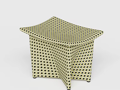 Square Coffee Table With Black Polka Dot Pattern On Light Background Modern Design 3d model