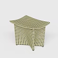 Square Coffee Table With Black Polka Dot Pattern On Light Background Modern Design