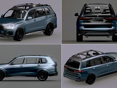 Modern Blue SUV With Roof Rack Black Wheels And Sleek Exterior Design 3d model