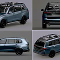 Modern Blue SUV With Roof Rack Black Wheels And Sleek Exterior Design