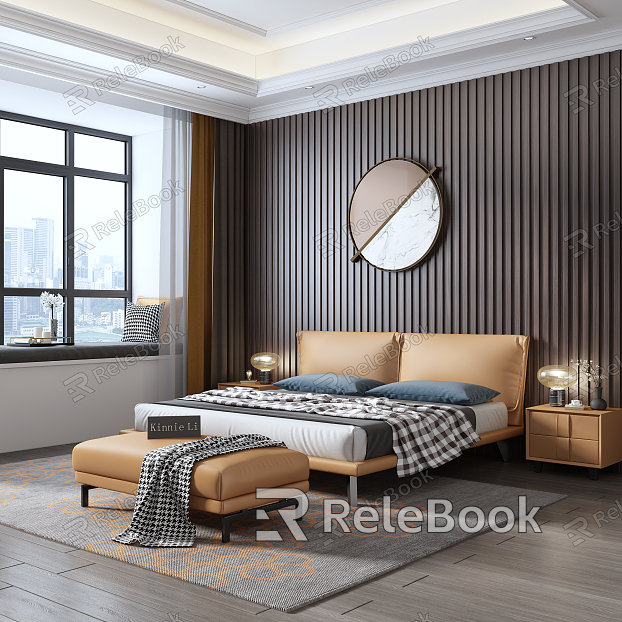 Modern Background Double Bed Italian Double Bed model