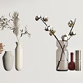 Stylish Vases Featuring Cotton Branches Dried Grass And Decorative White Transparent Designs For Home Interior