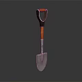High Quality Hardware Tool Shovel Featuring Orange Handle And Metal Blade 3d model
