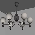 Modern Minimalist Chandelier With White Spherical Shades Metal Frame And Decorative Black Accents
