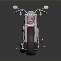 Shiny Red Cruiser Motorcycle With Black Seat Silver Engine Parts And Surface Reflection