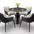 Modern Dining Table Set With Round Table Various Color Chairs And Stylish Design