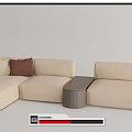 Modern corner sofa multiplayer sofa 3d model