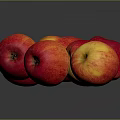 Fresh Red And Yellow Apples Stacked On Dark Background With Shiny Skin