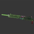 Detailed 3D Model Weapon With Black Silver Metal Spring Mechanism Reflective Surface And Gray Background