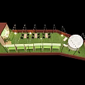 Commercial Street Rooftop Terrace With Green Lawn Seats Umbrellas And Lighting