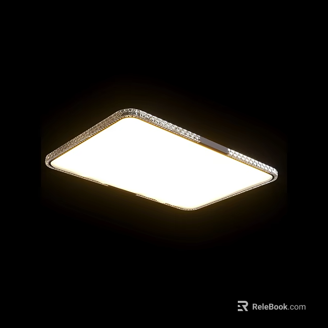 Modern Square Flush Mount Ceiling Light With Crystal Decorative Border And Bright Warm Light 3d model 