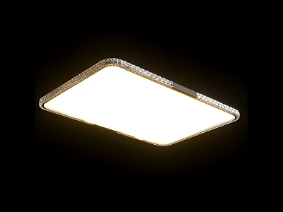 Modern Square Flush Mount Ceiling Light With Crystal Decorative Border And Bright Warm Light 3d model