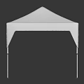 White Outdoor Canopy Furniture with Square Shape Metal Poles for Garden Use