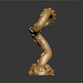 Golden Carved Curved Furniture Ornament With Intricate Patterns And Stable Base